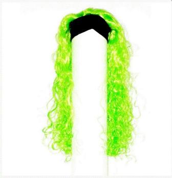 Парик с повязкой маленькие кудряшки салатовый