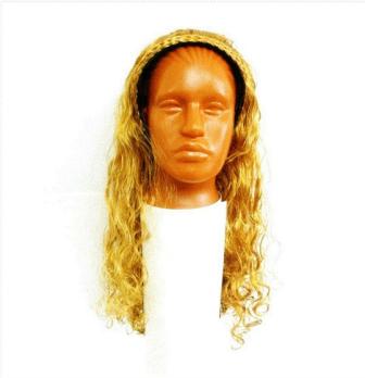 Парик с ободком кудряшки золотой