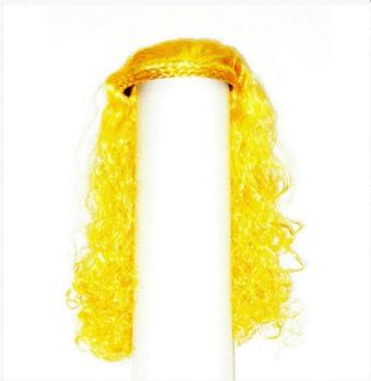 Парик с ободком маленькие кудряшки желтый