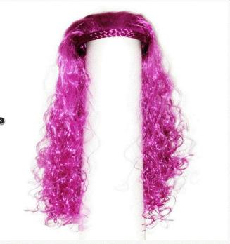 Парик с ободком маленькие кудряшки фиолетовый