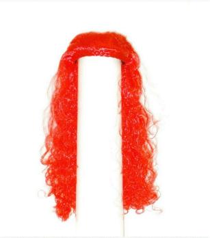 Парик с ободком маленькие кудряшки красный